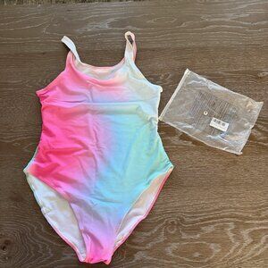 NWT Womens one piece ombre dissolvable prank swimsuit bathing suit size medium